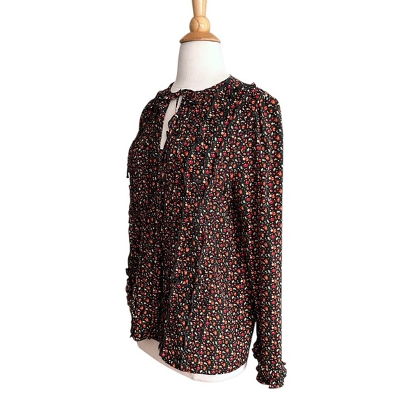 A.P.C. Lillian Ruffle Silk Cherry Print Blouse Cottagecore Vintage Inspired 8 - Picture 9 of 16